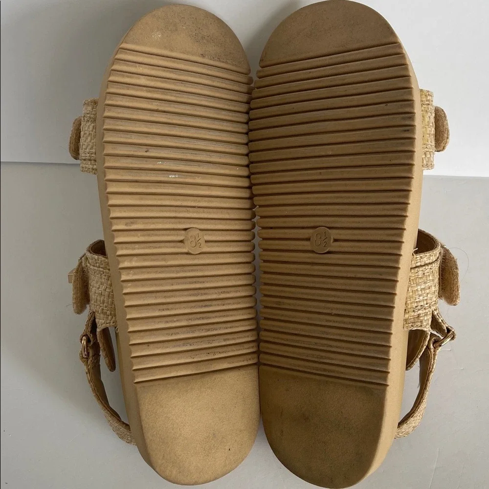 A New Day Beige Textured‎ Two Strap Sandals 8.5